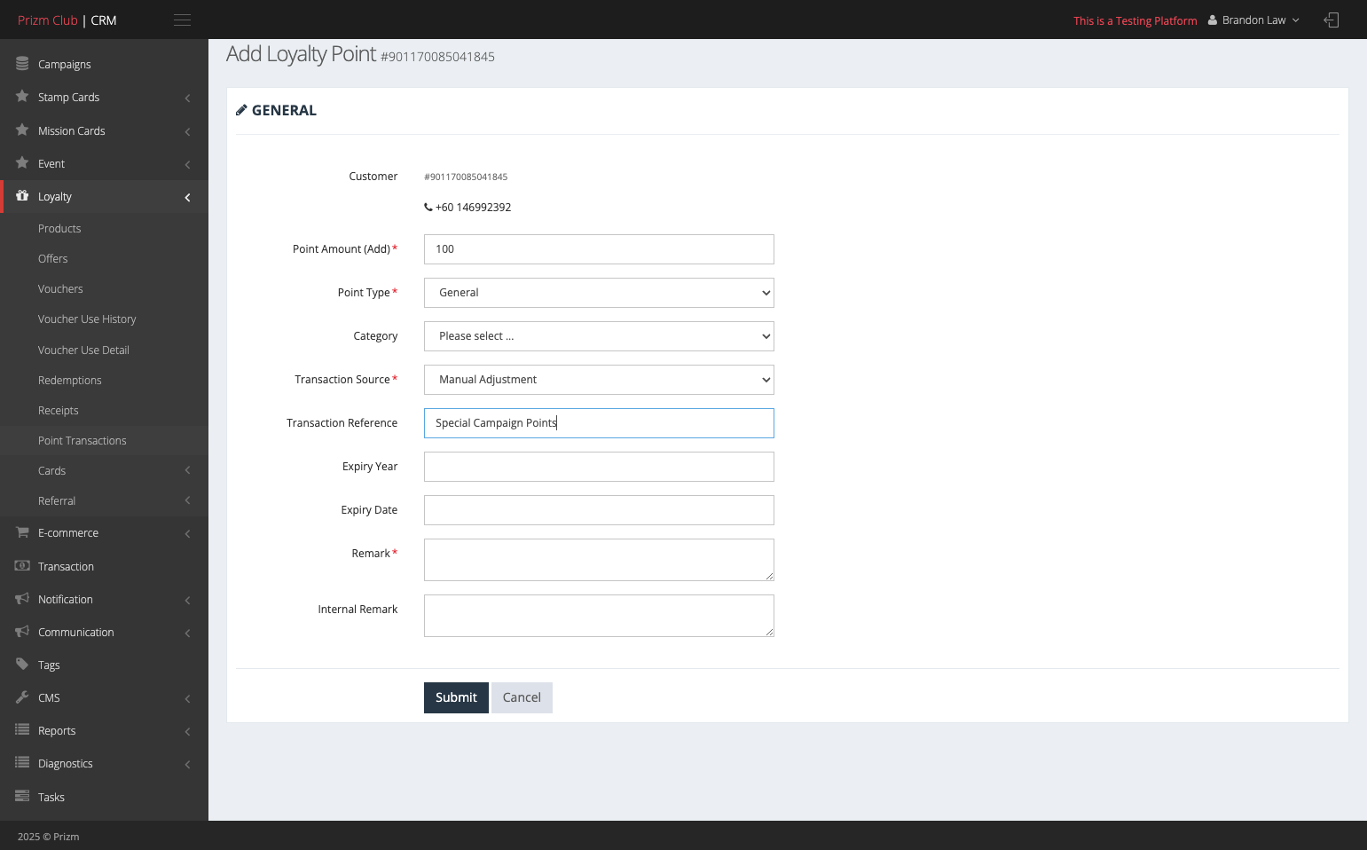 Insert Transaction Reference