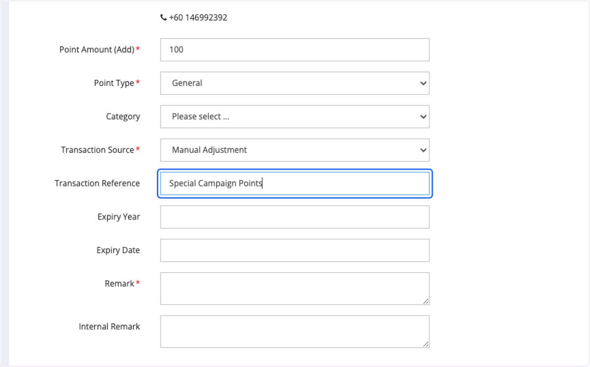 Insert Transaction Reference