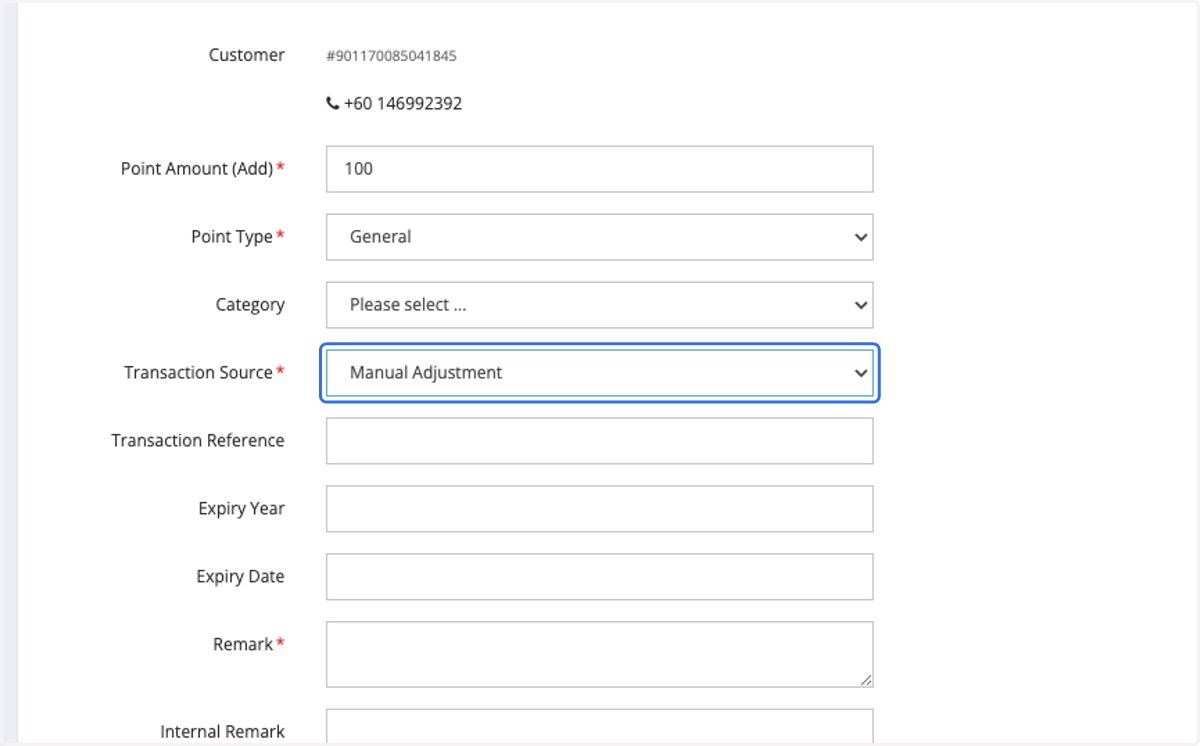 Select Transaction Source
