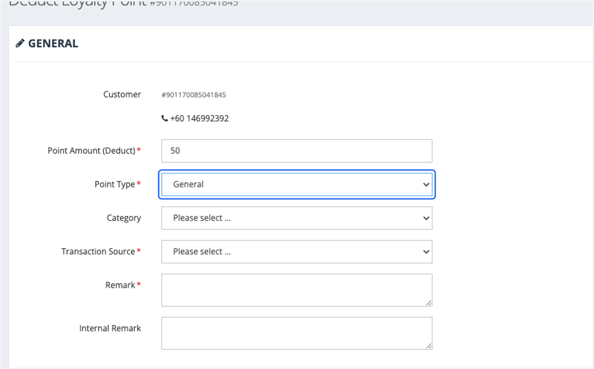 Select the Points Type. In most cases, we will choose "General."
