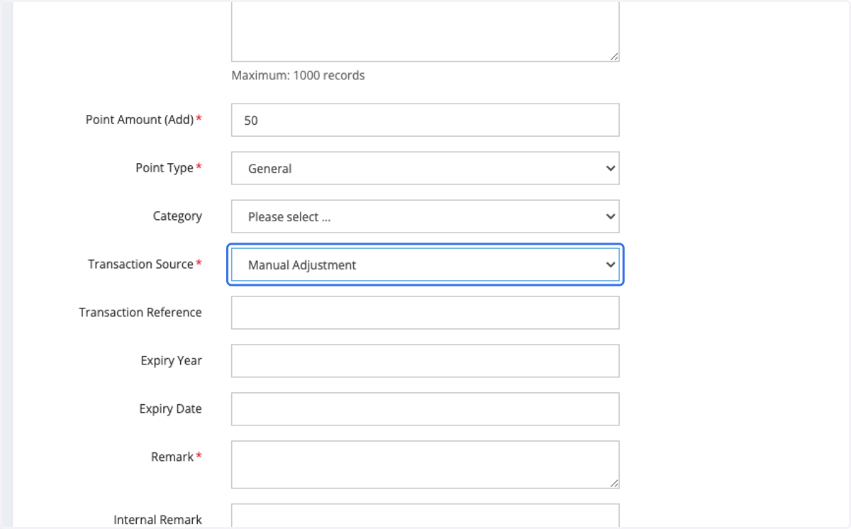 Select Transaction Source