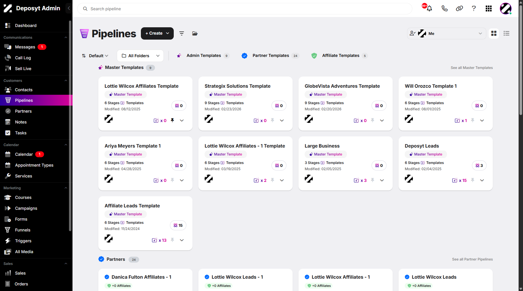 Step 1: On your Dashboard, navigate to the Pipelines tab under the Customers section.