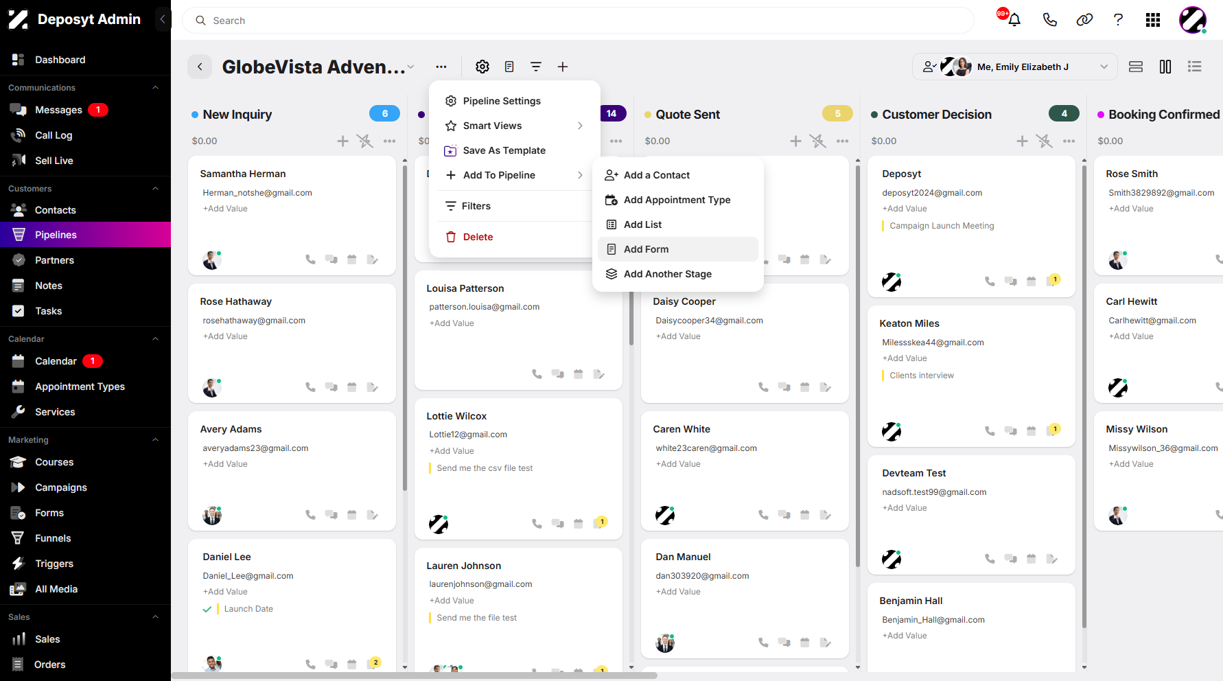Step 7: From the sidebar menu, click Add Form to proceed.