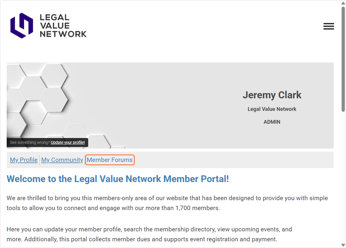 Click on Member Forums