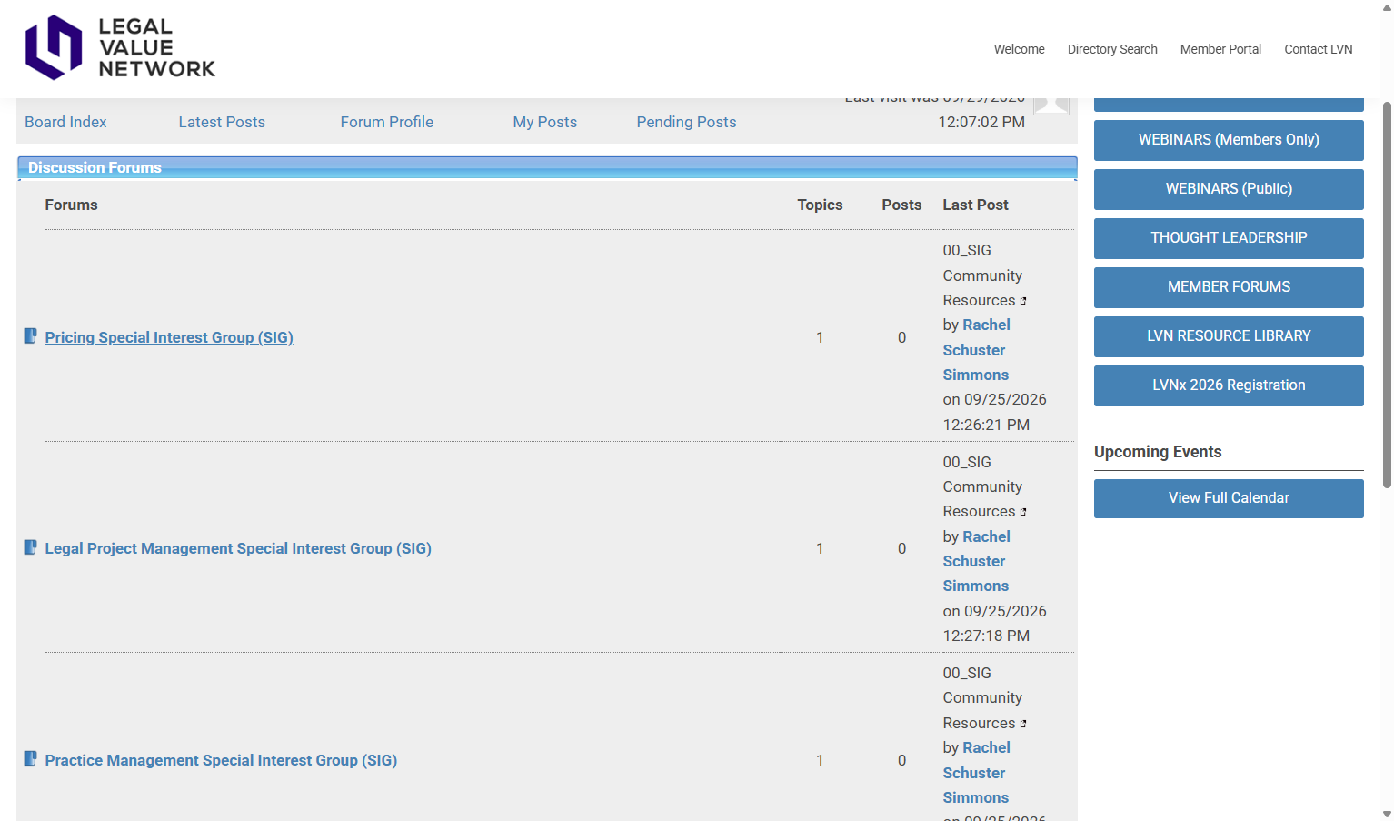 The SIGs will be listed and you can see the sub forum topics by clicking the SIG Group