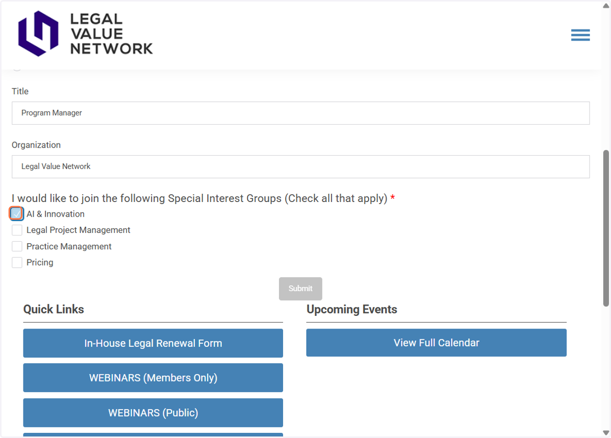 Login and Select your SIG(s)