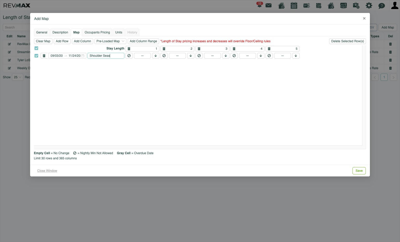 Enter a label for those dates