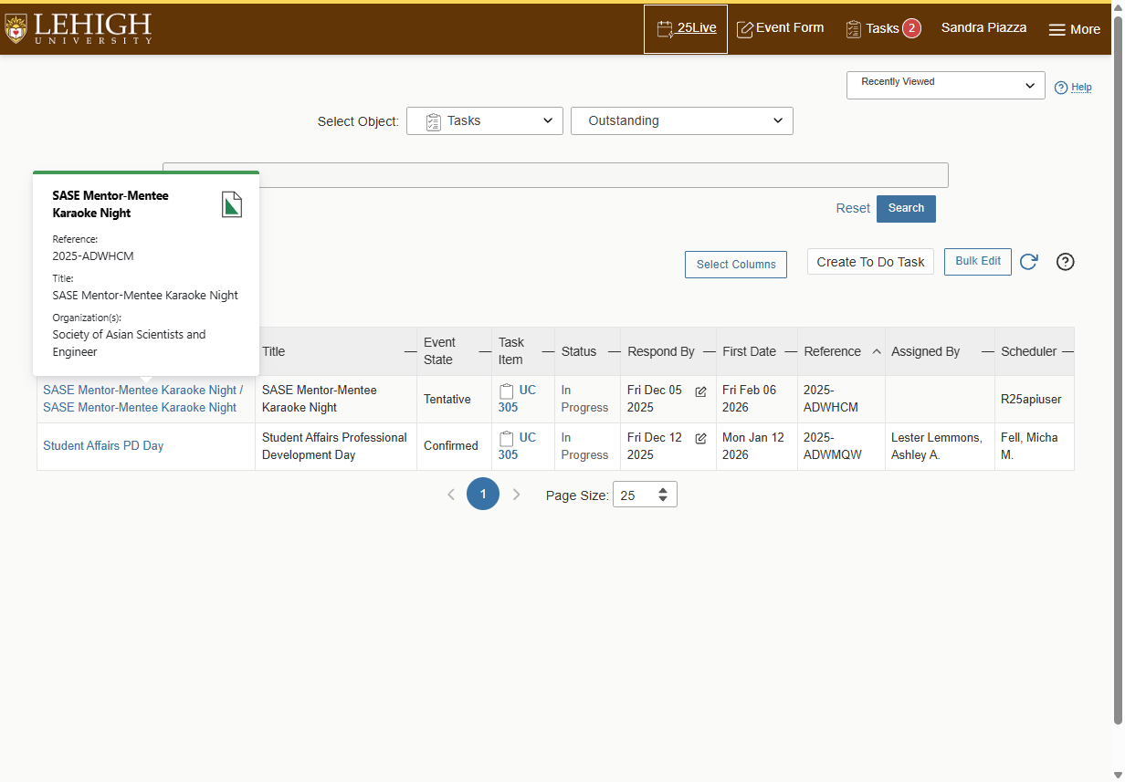 Select Reservation You Want to Process
