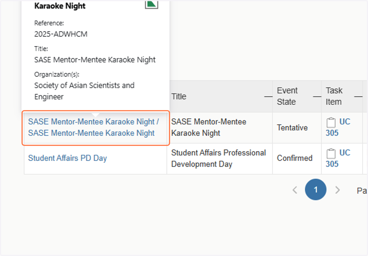 Select Reservation You Want to Process