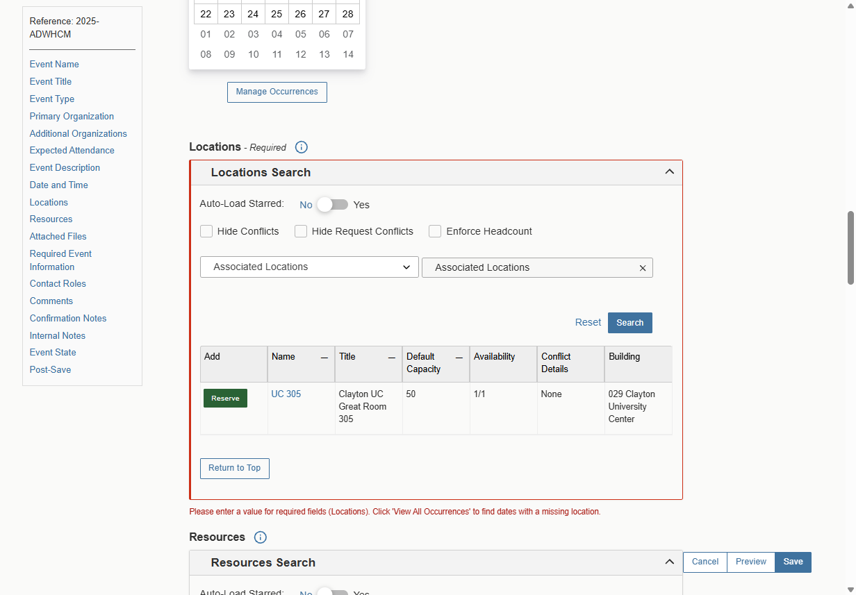 Confirm and Review Location