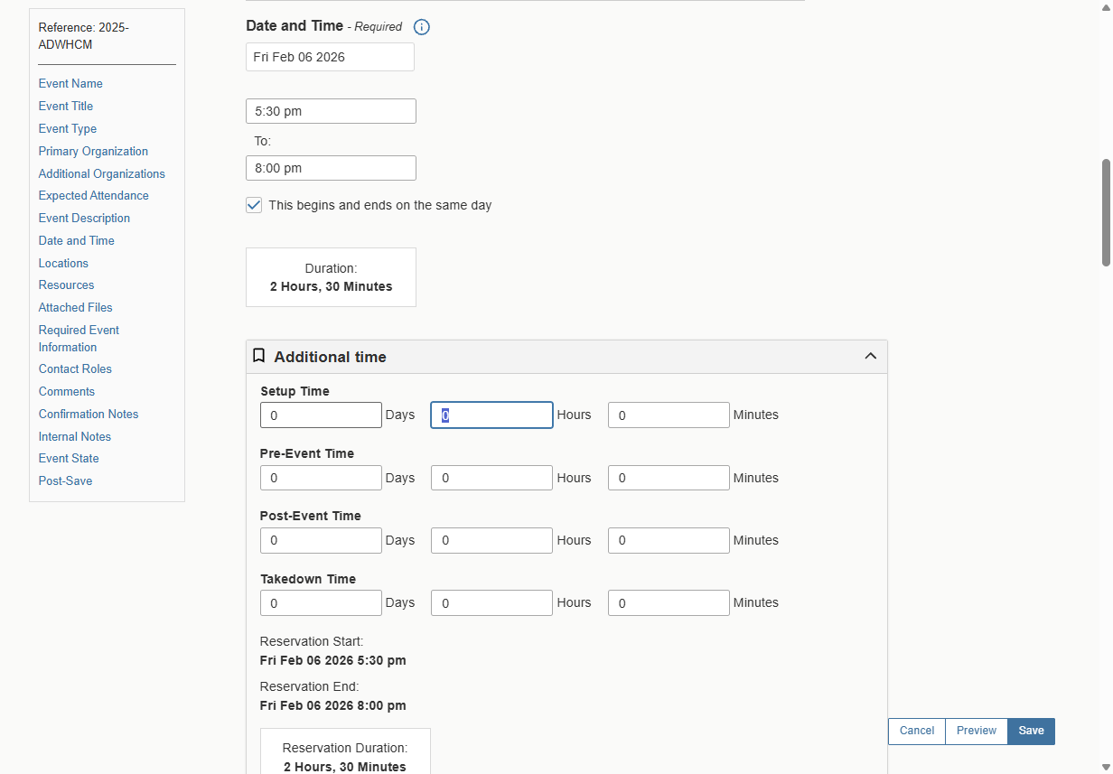 Adding Additional Set Up Time
