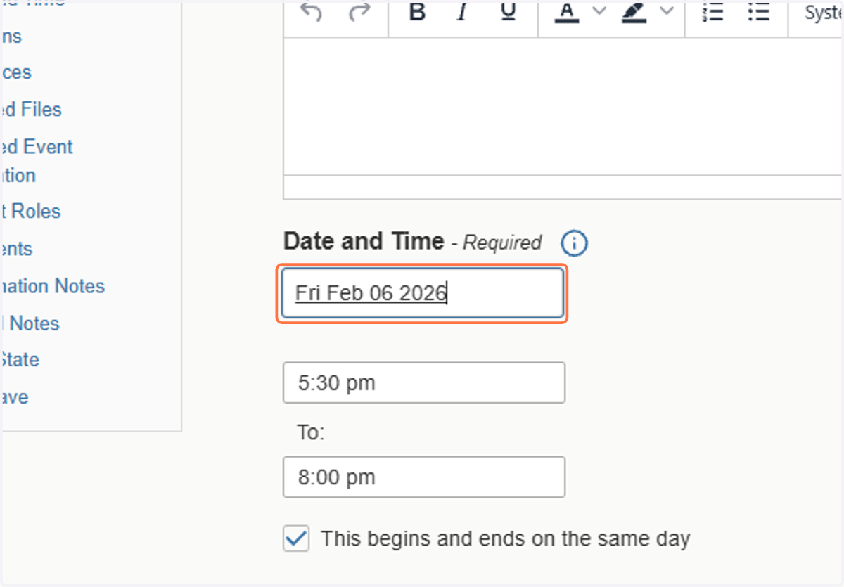 Review Date and Time