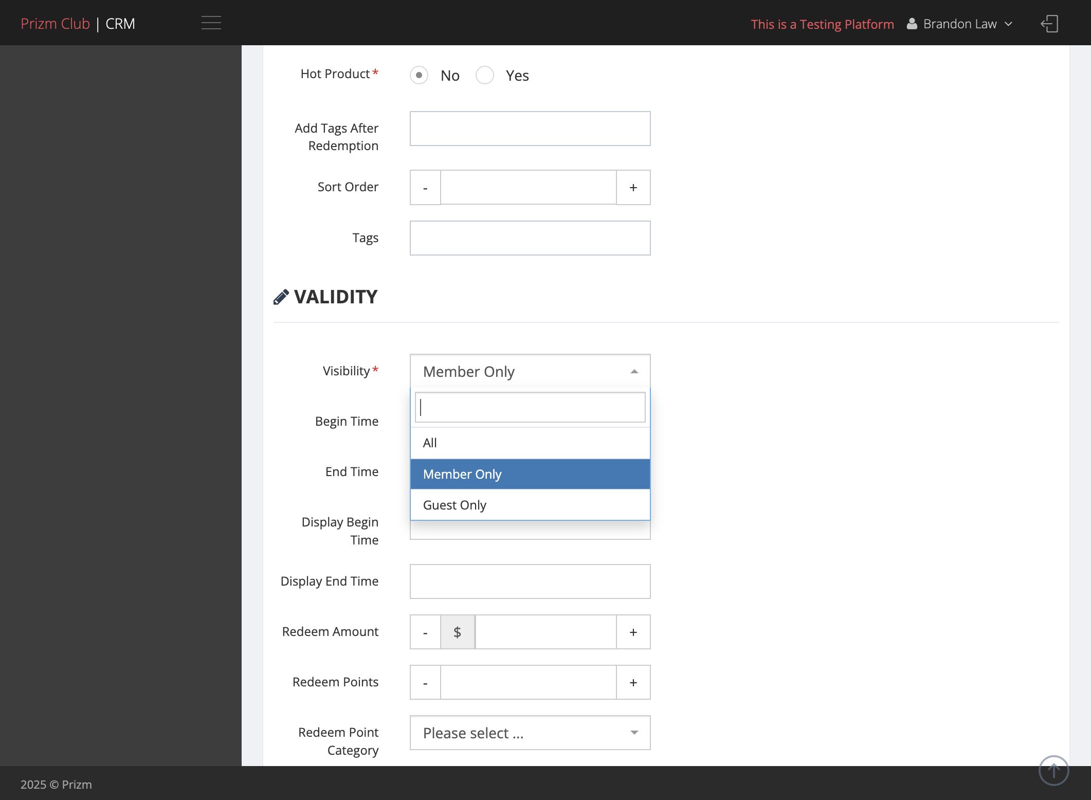 Select "Member Only"