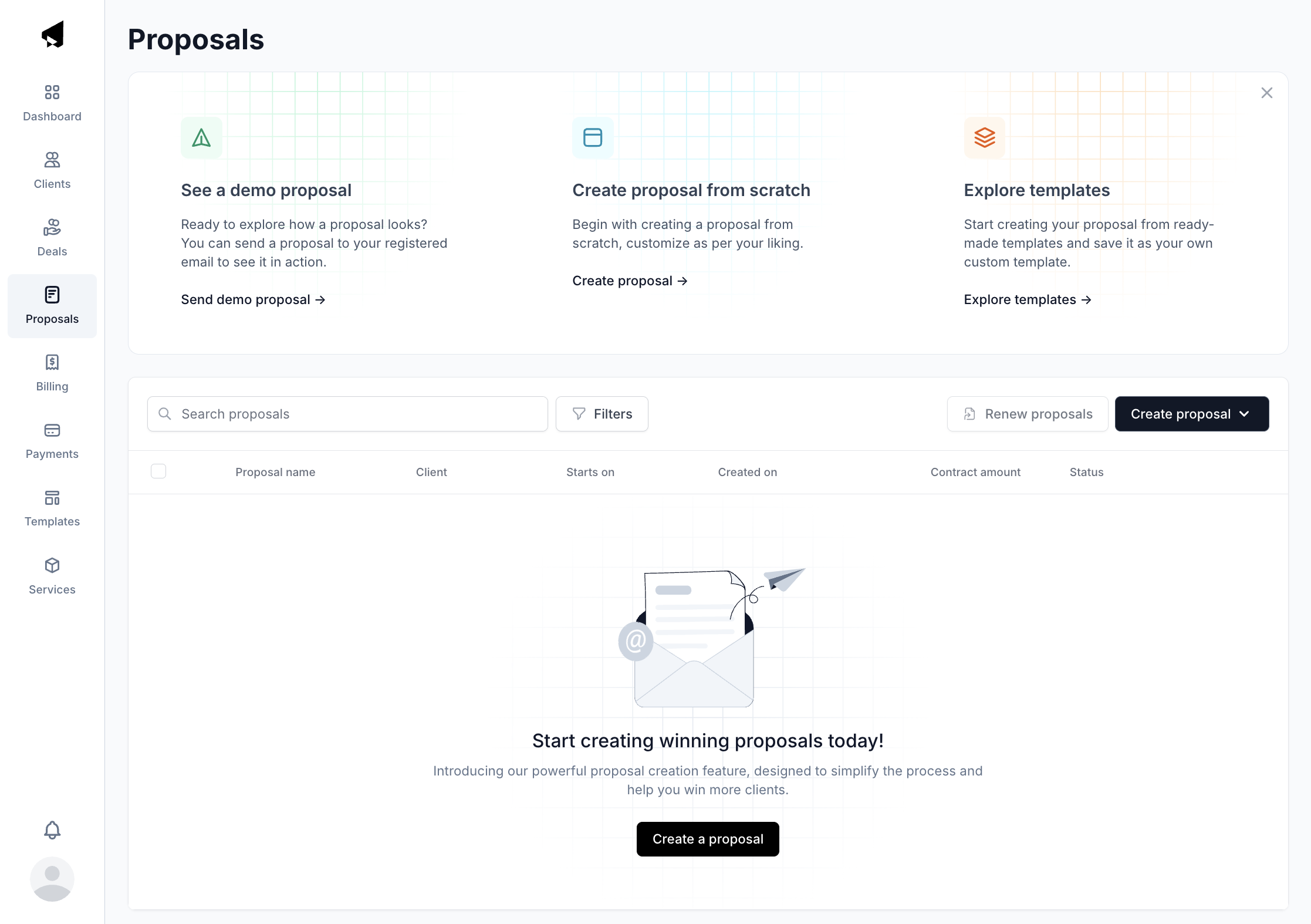 Click on 'Create proposal'