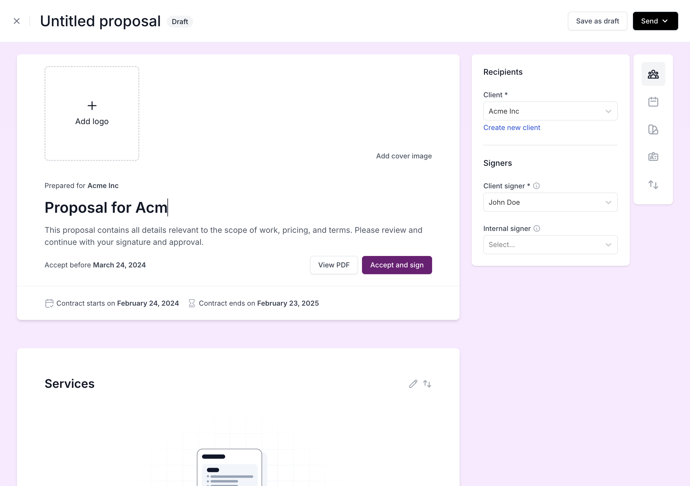 Enter title for the proposal