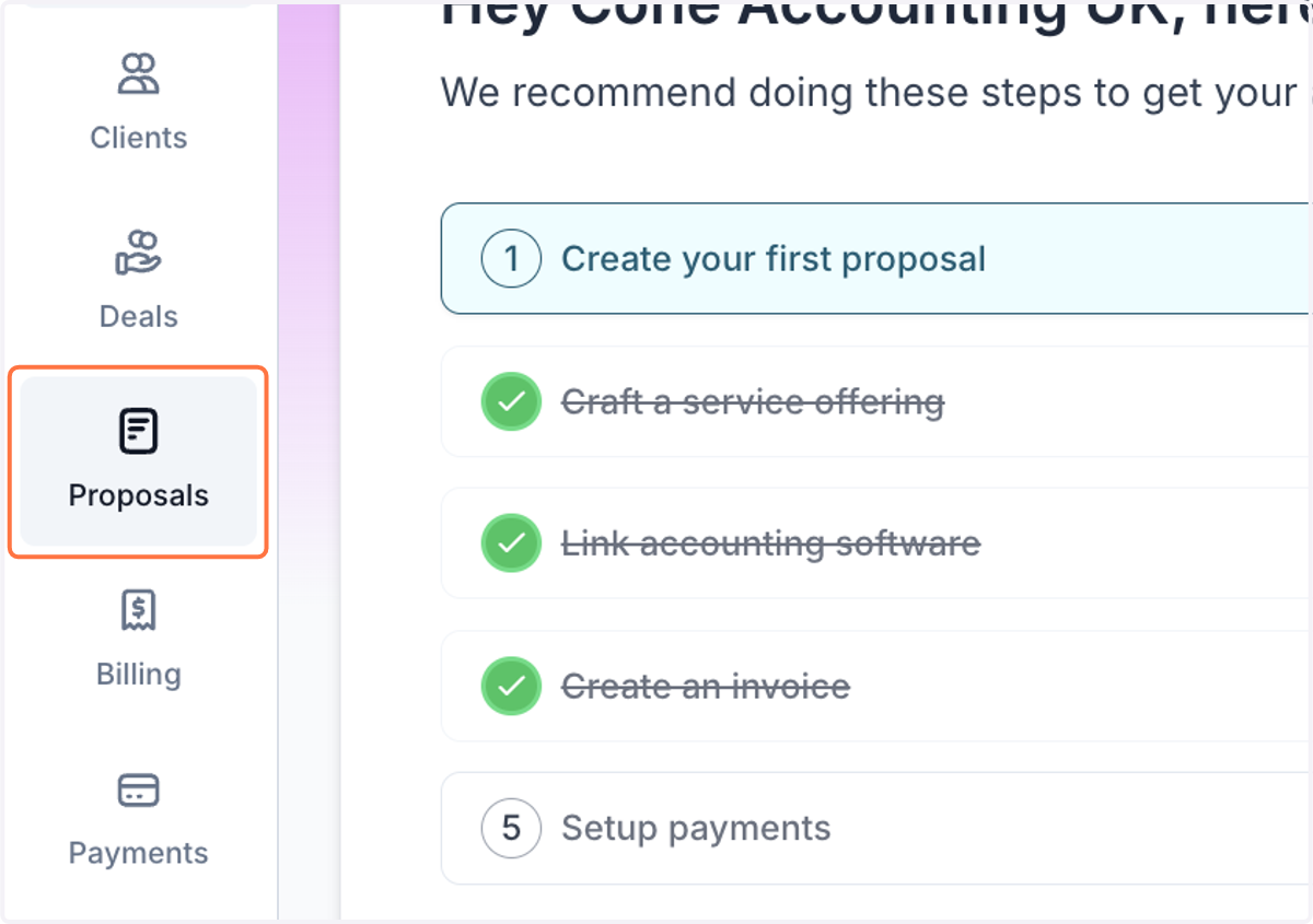 Click on 'Proposals'