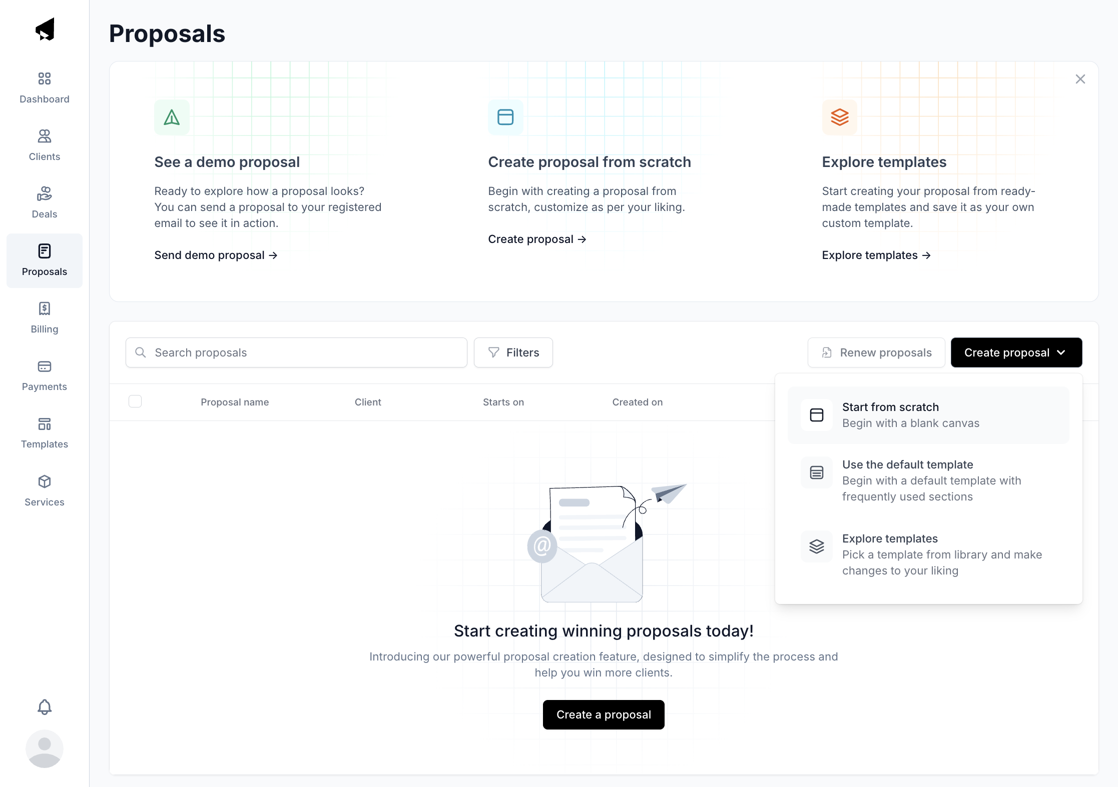 Click on 'Start from scratch'