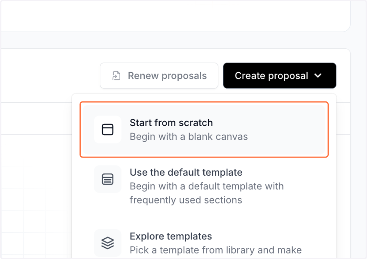 Click on 'Start from scratch'