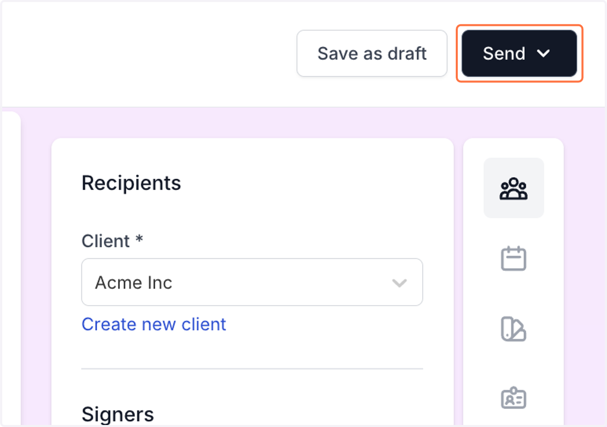 Send the proposal to client to get signature