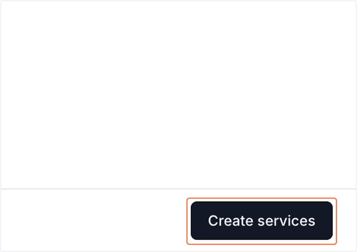 Click on 'Create services' to add services to proposal