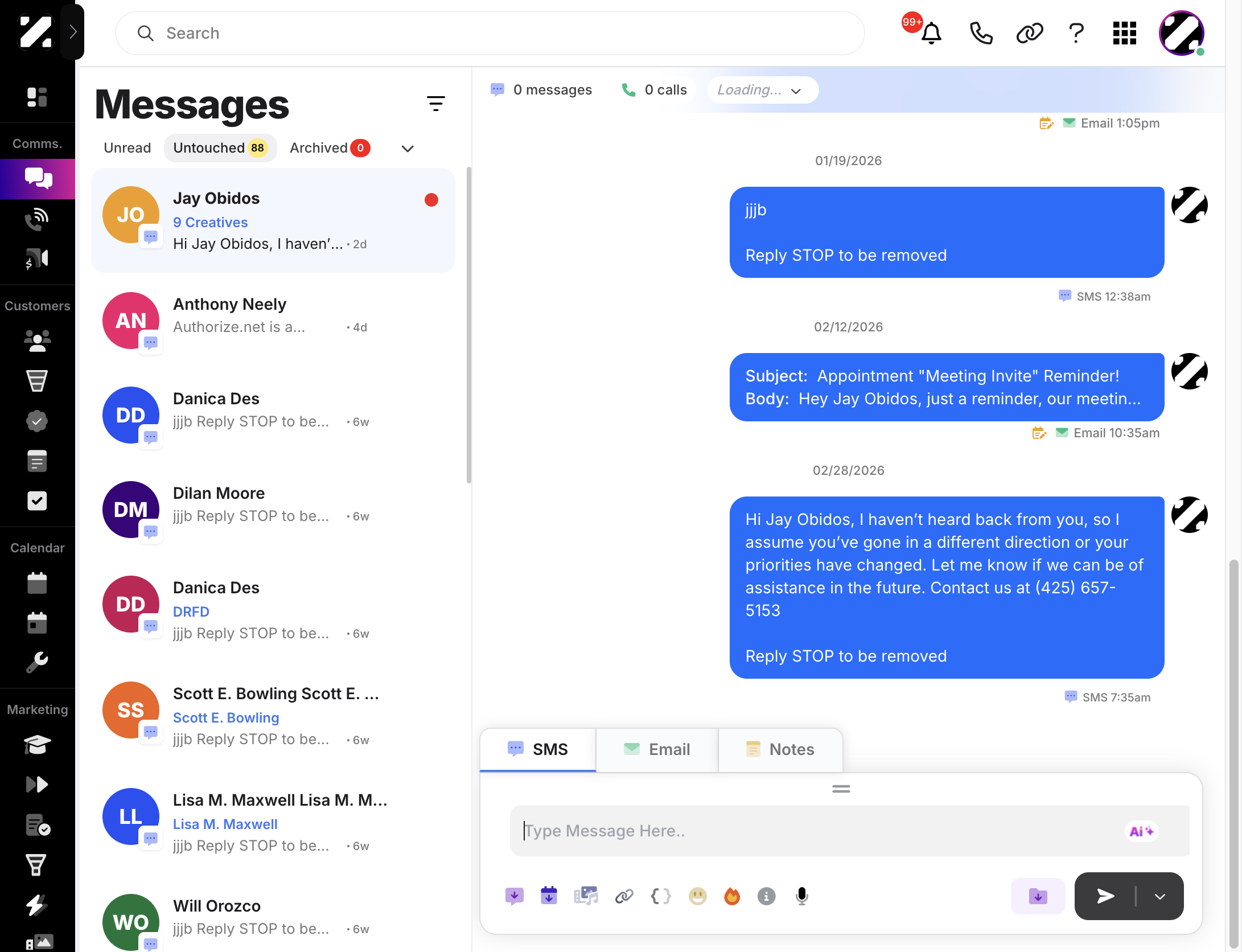 Identifying and Viewing Untouched Messages
