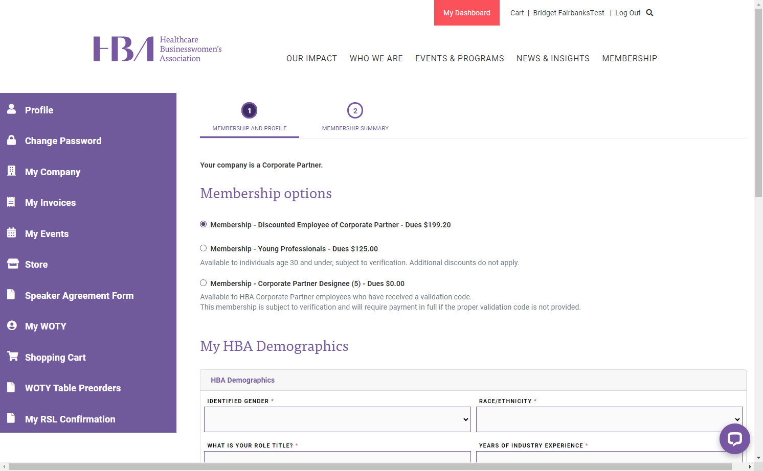Select Membership - Discounted Employee of Corporate Partner - Dues $199.20