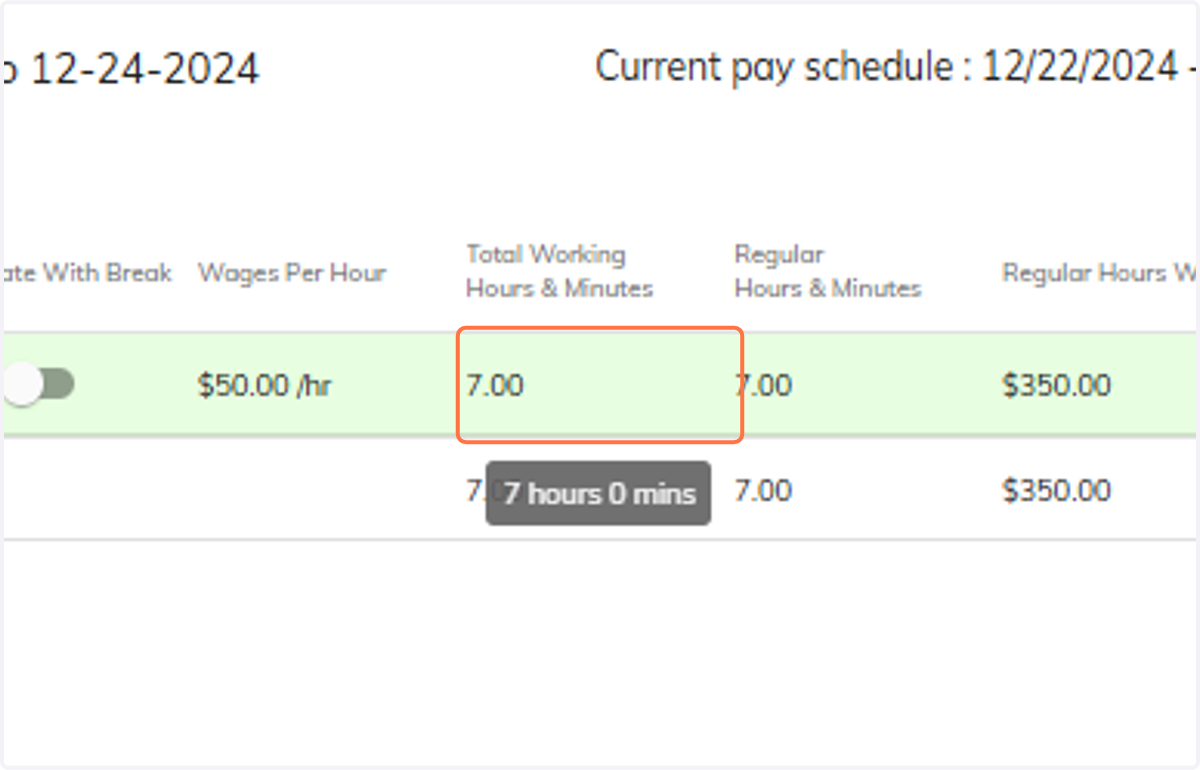 The payroll has been calculated for the employee according to the setup.