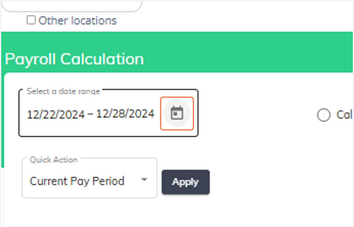 Select a date range.