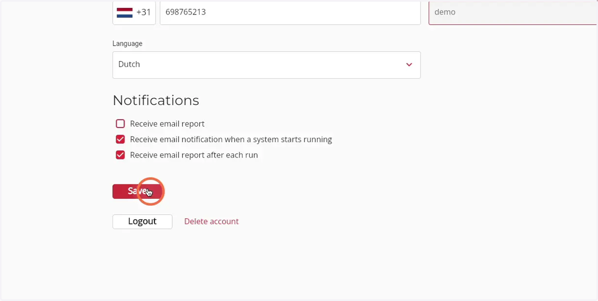 Click 'Save' to save the changes made and add the logo to the PDF exports