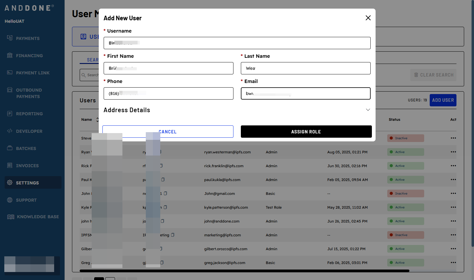 Click on ASSIGN ROLE