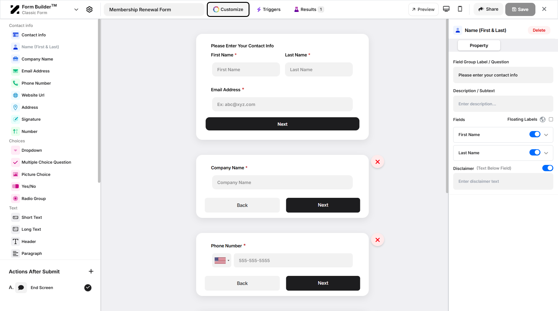 Step 5: Click the Customize button to proceed.