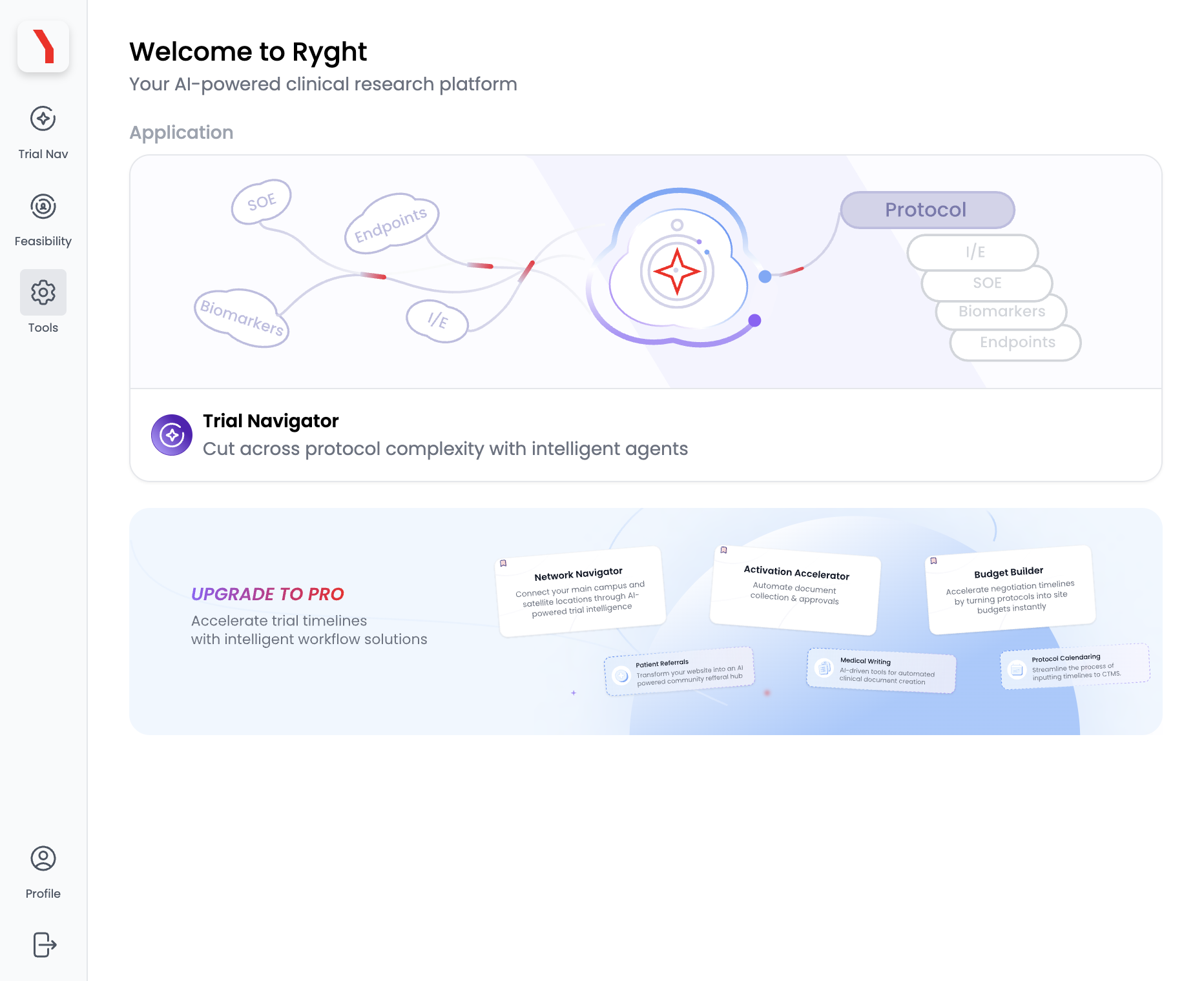 From the Ryght homepage, Click on Tools