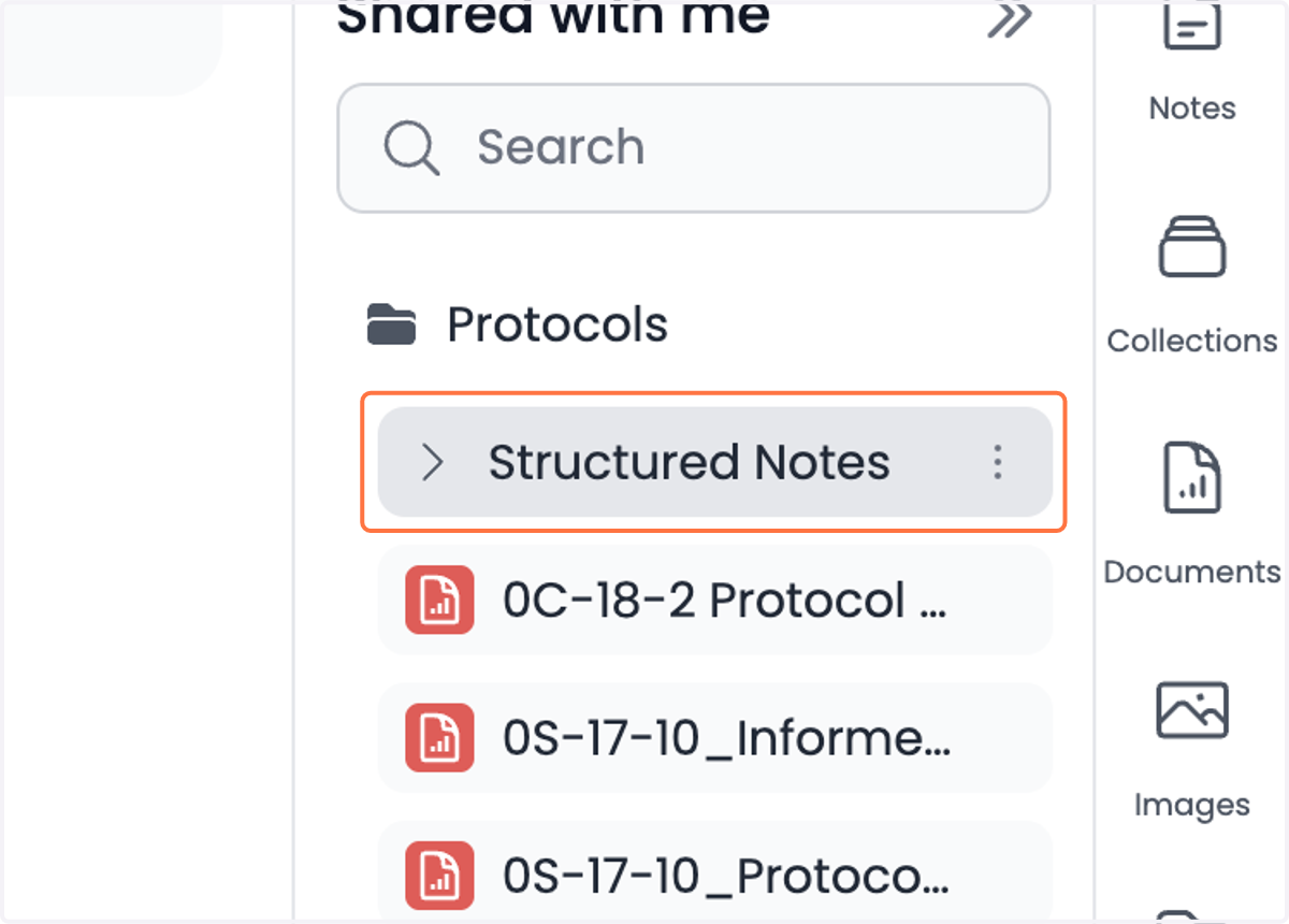 The structured notes folder is a backend function that can be ignored.