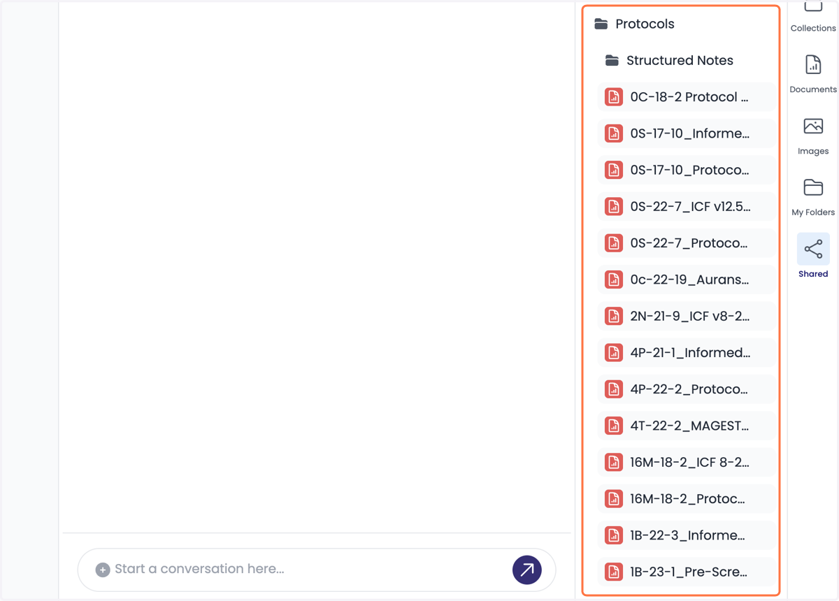 Here you will see all the files available in Trial Navigator