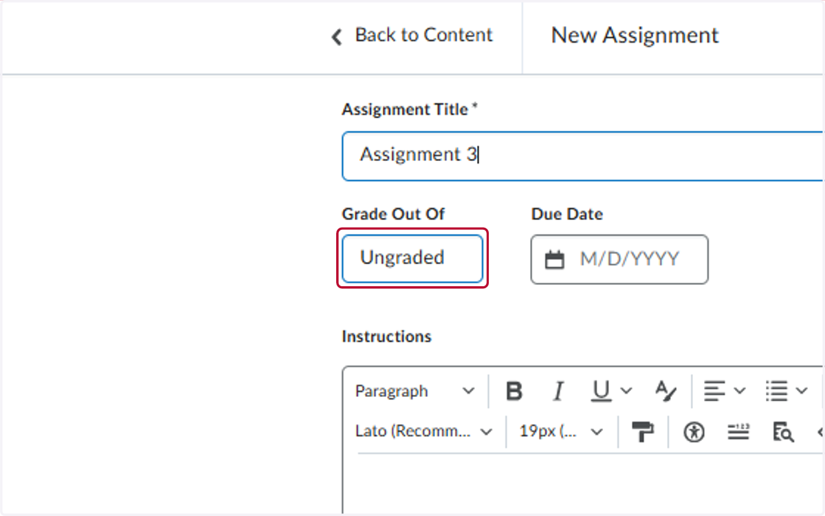 Click on Ungraded