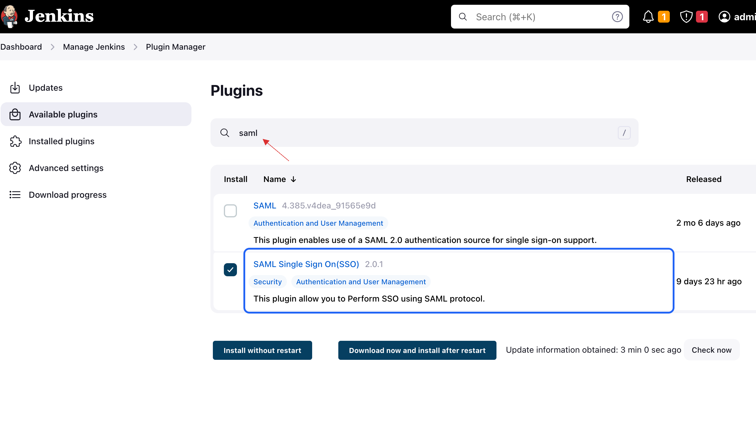 SAML Single Sign On(SSO)