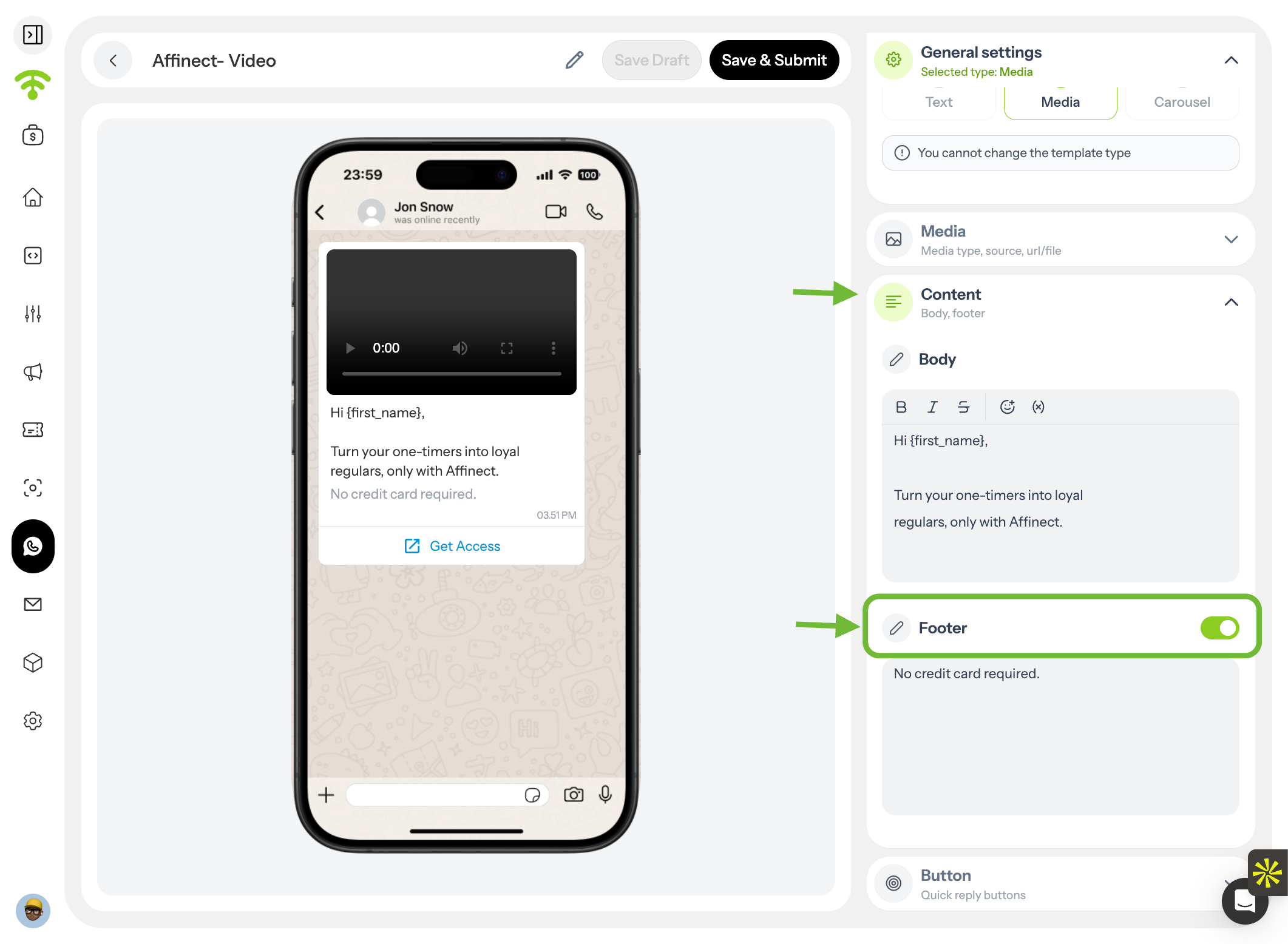 Add Message Content