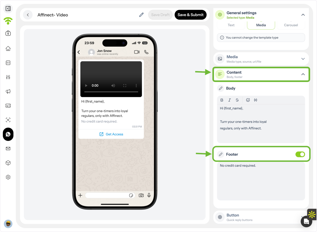 Add Message Content