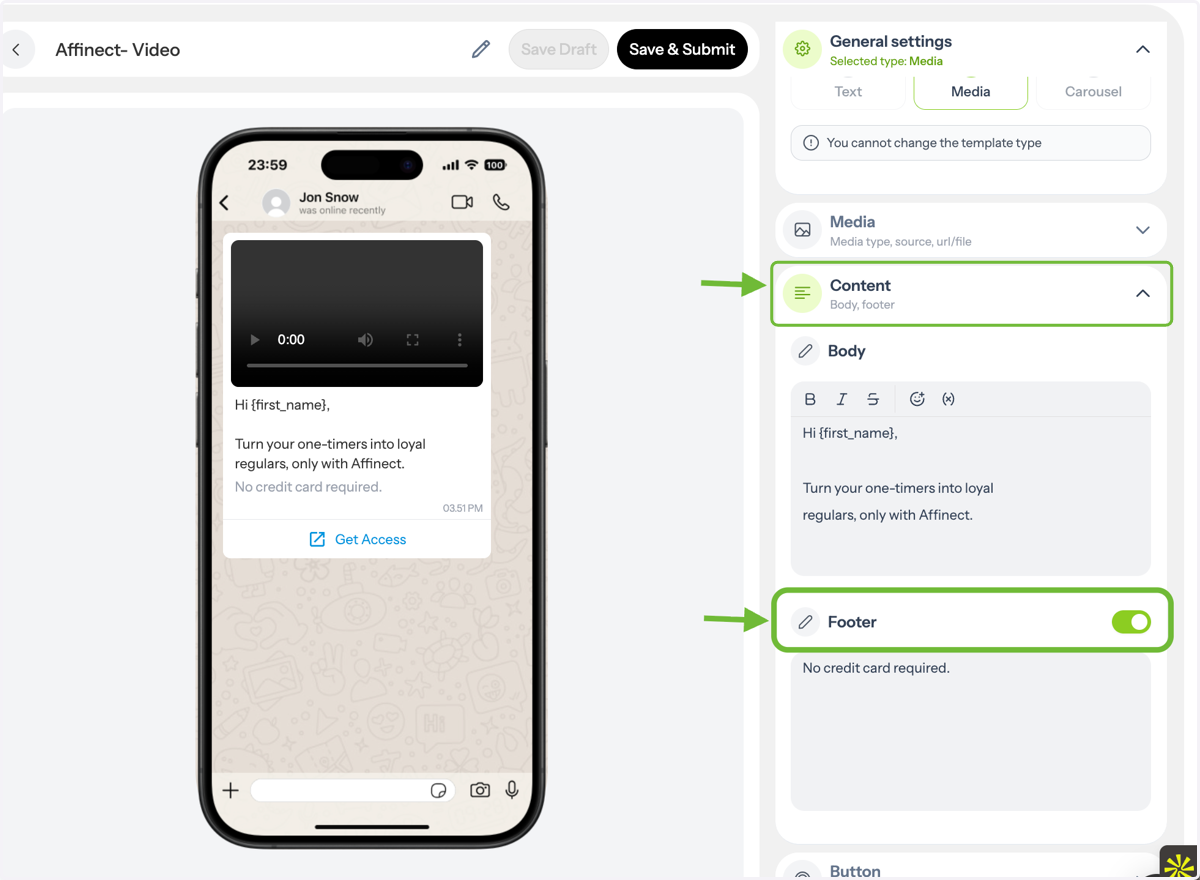 Add Message Content