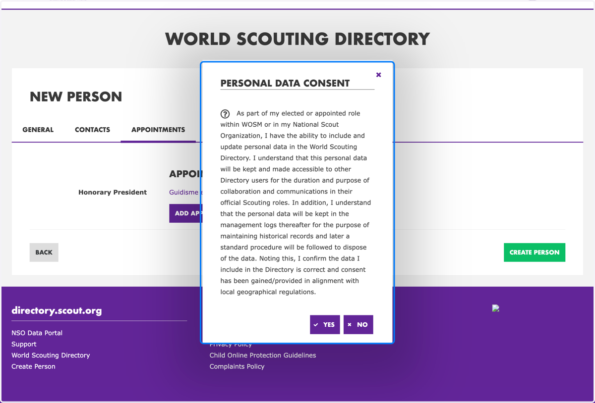 Carefully read the "Personal Data Consent" agreement