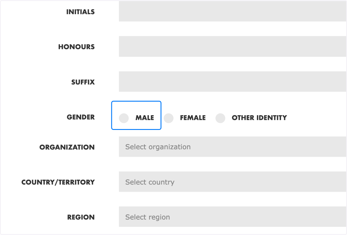 Select their gender