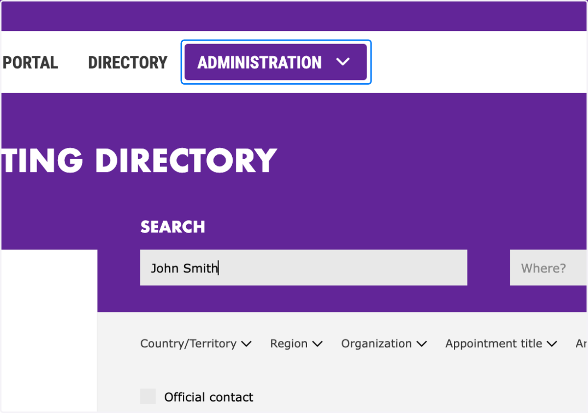 Click on "Administration"