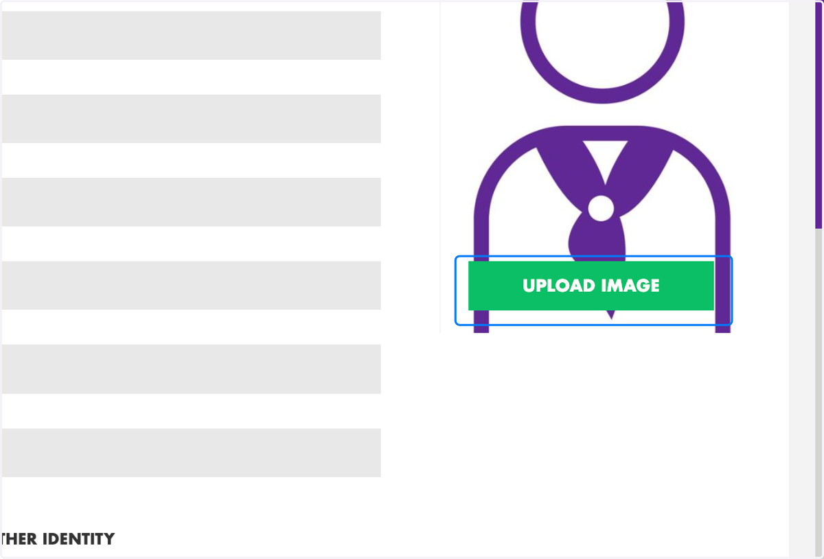 Click on "Upload Image" to add a profile photo