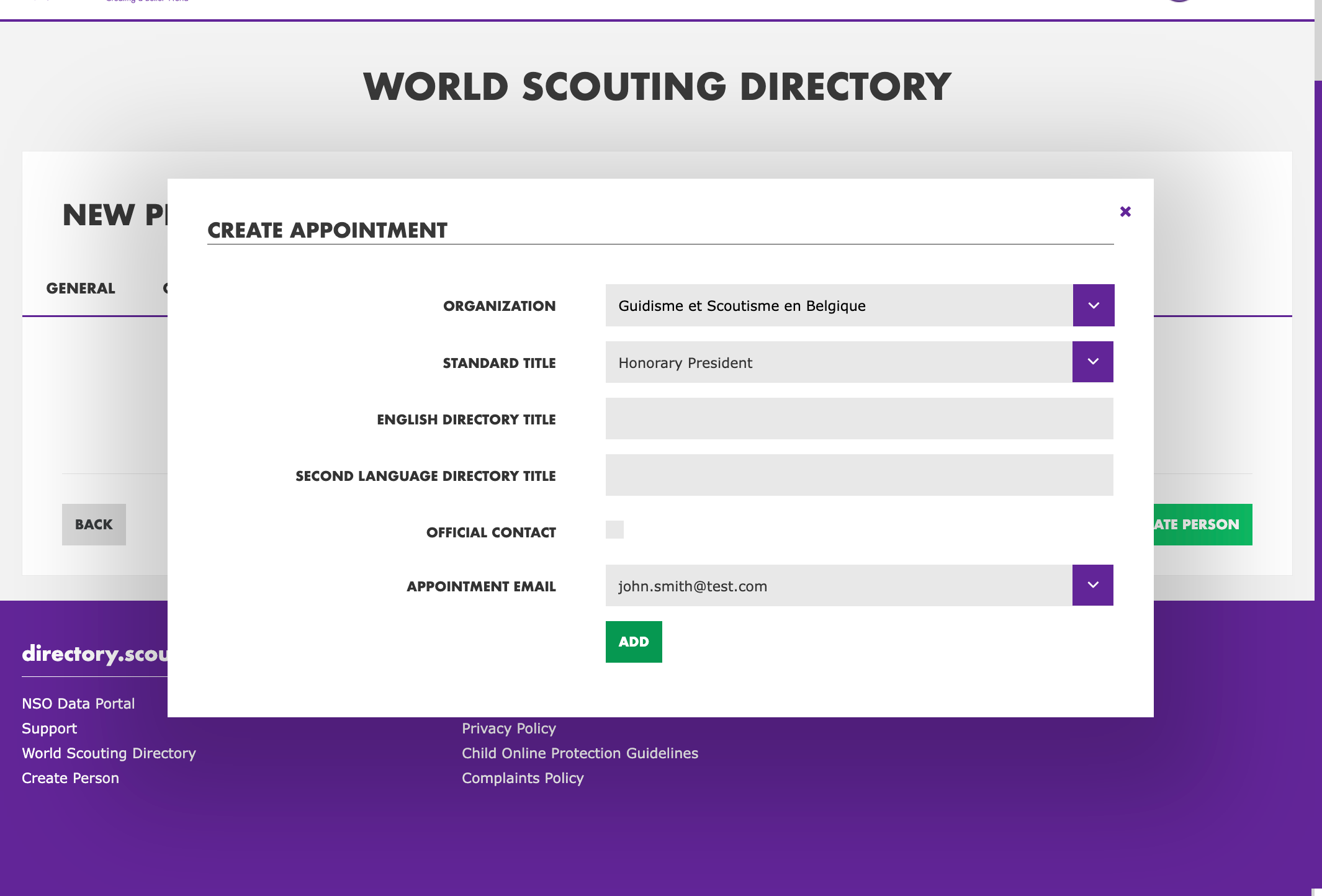 Select "Appointment Email"