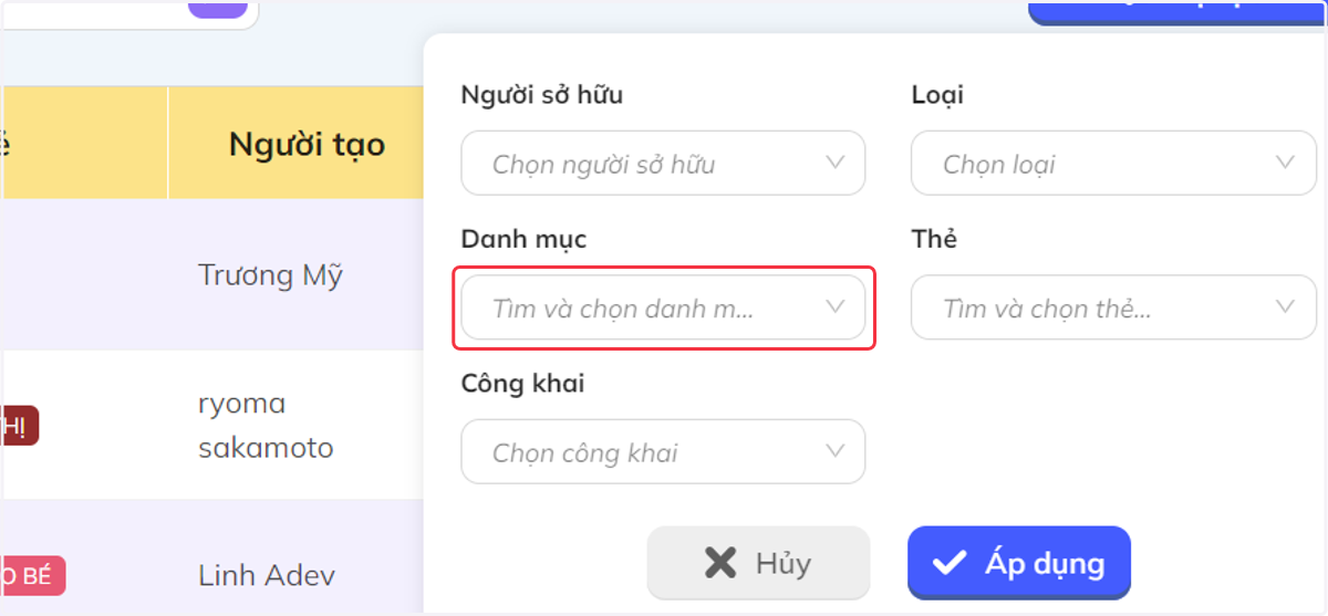 chọn các trường thông tin cần thiết, quan trọng nhất là dùng thẻ để lọc các câu hỏi (ở bước tạo câu hỏi nên dùng thẻ để quản lý sắp xếp câu hỏi).
