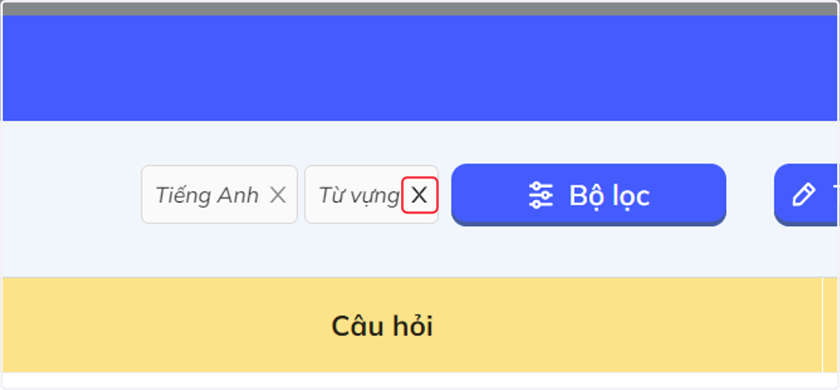 có thể điều chỉnh bộ lọc bằng cách bấm tắt hoặc vào bộ lọc chọn bộ lọc khác