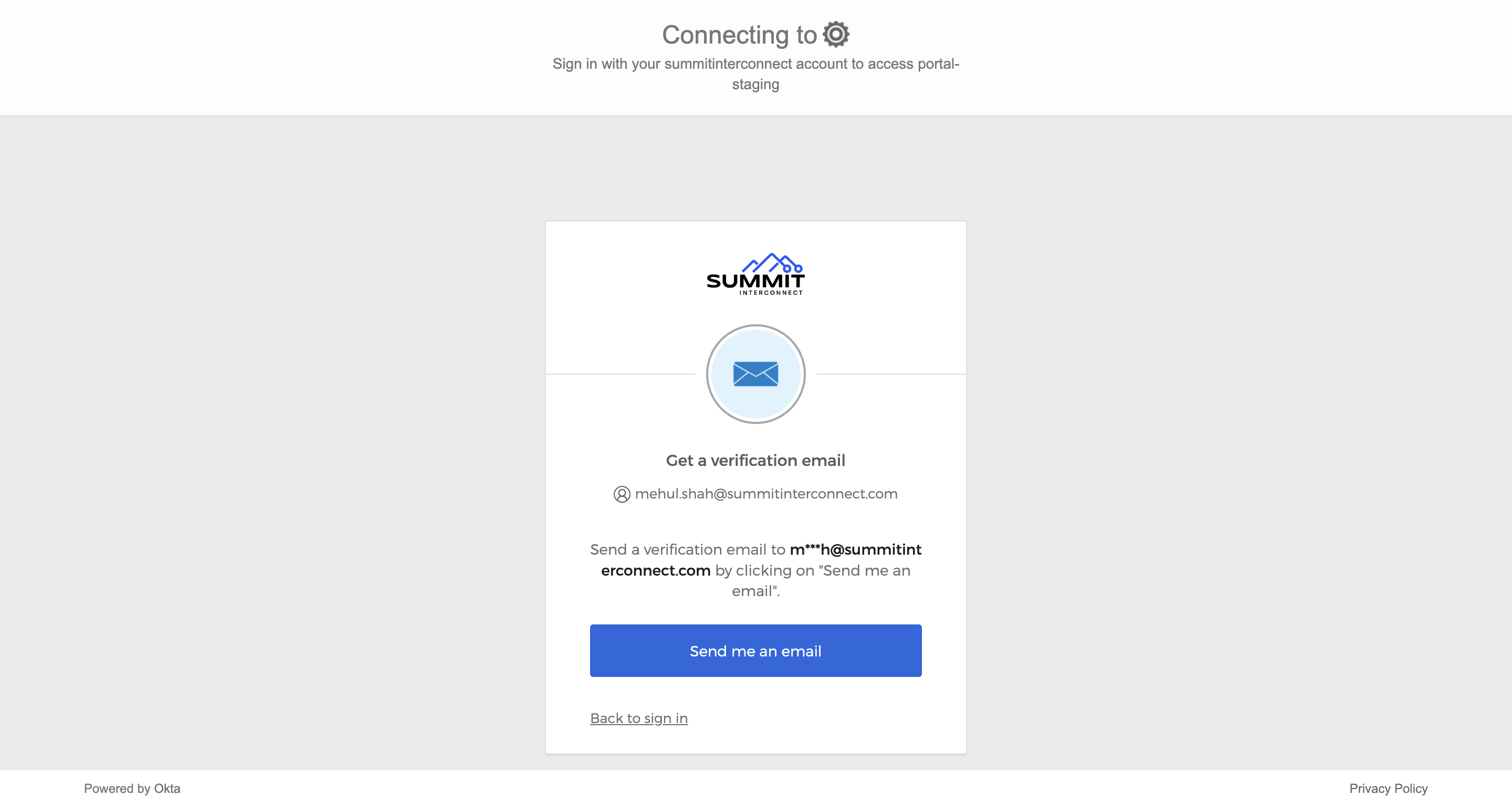 Click on Send me an email