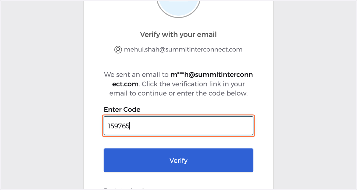 Paste the code from the password reset email