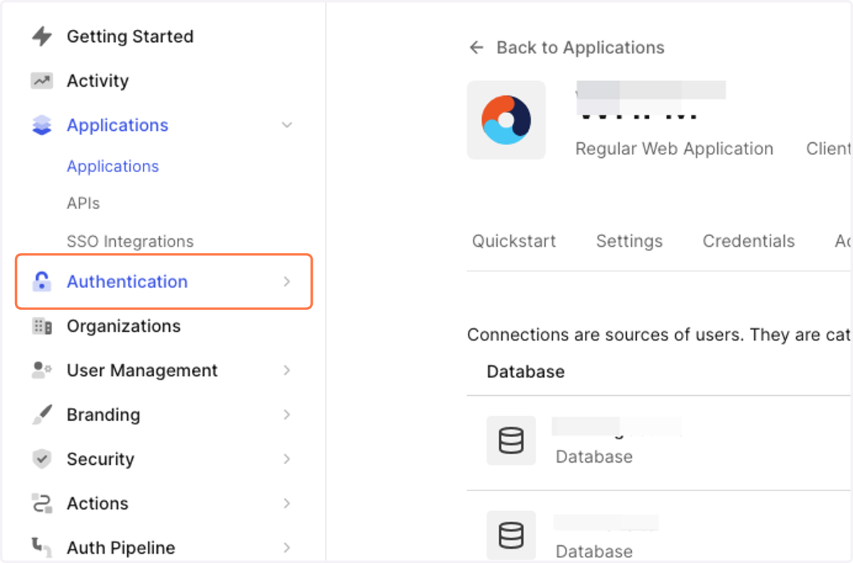 Click on Authentication