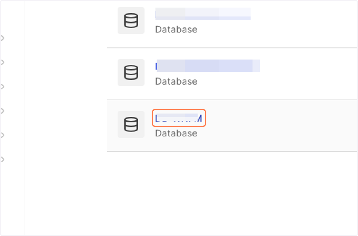 Click on the WP database